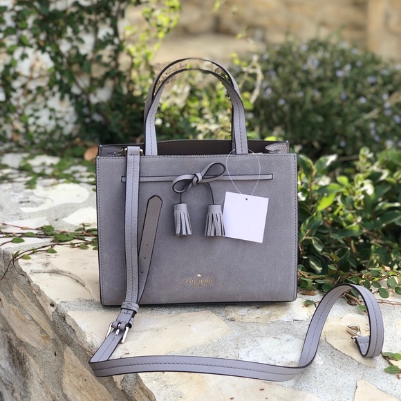 kate spade Handbags - NWT Kate spade small Hayes suede satchel softtaupe